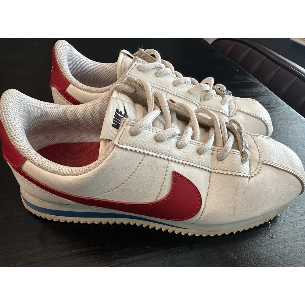 Nike Cortez Forrest Gump Sneakers Womens 7.5 White Red Blue‎ Leather Shoes